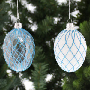 Assorted 2 Criss Cross Glass Egg