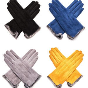 Fur Trim Gloves 4 Assorted