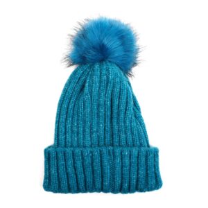 Chunky Knit Pom Teal