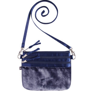 3 Zip Strap Purse Navy