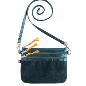 3 Zip Strap Purse Teal
