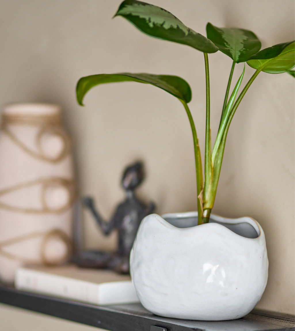 Java Pot White Wave Pot White | Magenta